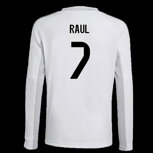 2025-2026 Real Madrid Long Sleeve Home Shirt (Kids) (Raul 7)