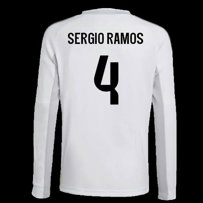 2025-2026 Real Madrid Long Sleeve Home Shirt (Kids) (Sergio Ramos 4)