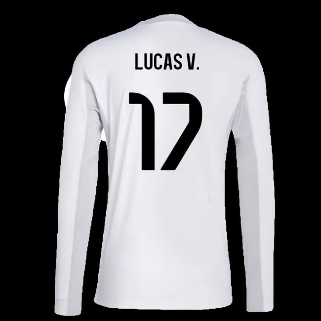 2025-2026 Real Madrid Long Sleeve Home Shirt (Lucas V. 17)