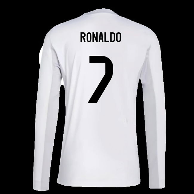 2025-2026 Real Madrid Long Sleeve Home Shirt (Ronaldo 7)
