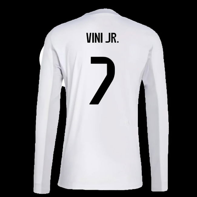 2025-2026 Real Madrid Long Sleeve Home Shirt (Vini Jr. 7)