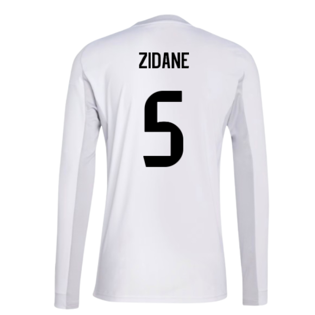 2025-2026 Real Madrid Long Sleeve Home Shirt (Zidane 5)