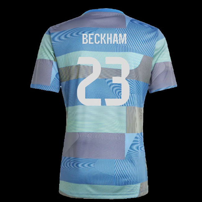 2025-2026 Real Madrid Pre-Match Shirt (Blue) (Beckham 23)