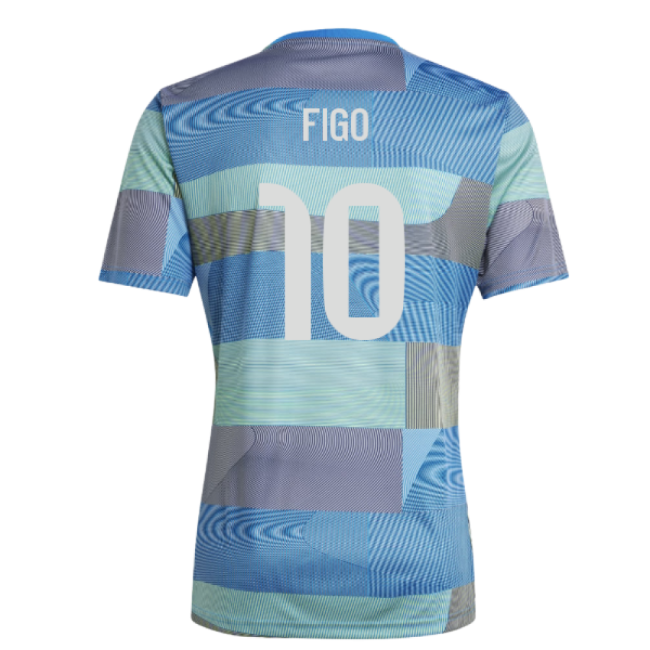 2025-2026 Real Madrid Pre-Match Shirt (Blue) (Figo 10)