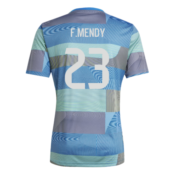 2025-2026 Real Madrid Pre-Match Shirt (Blue) (F.Mendy 23)