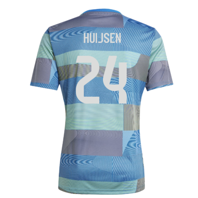 2025-2026 Real Madrid Pre-Match Shirt (Blue) (Huijsen 24)