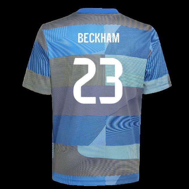 2025-2026 Real Madrid Pre-Match Shirt (Blue) - Kids (Beckham 23)