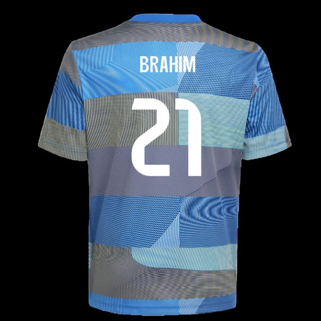 2025-2026 Real Madrid Pre-Match Shirt (Blue) - Kids (Brahim 21)
