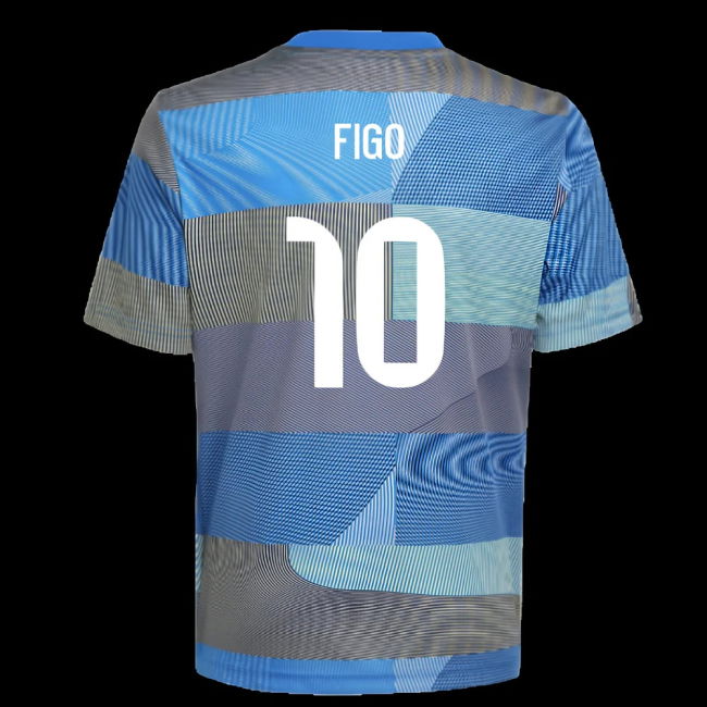 2025-2026 Real Madrid Pre-Match Shirt (Blue) - Kids (Figo 10)