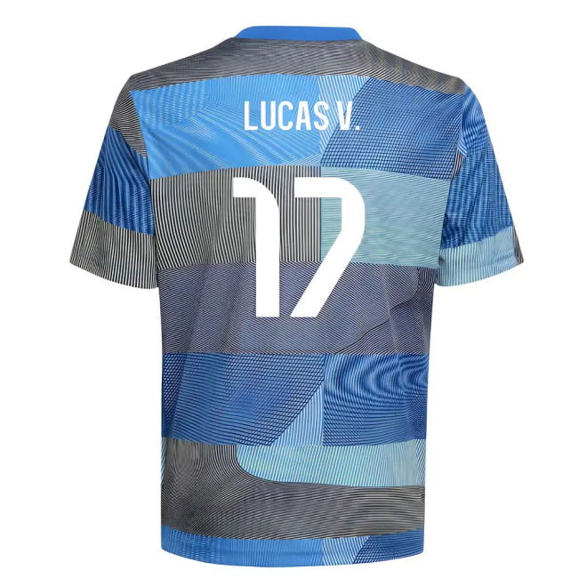 2025-2026 Real Madrid Pre-Match Shirt (Blue) - Kids (Lucas V. 17)