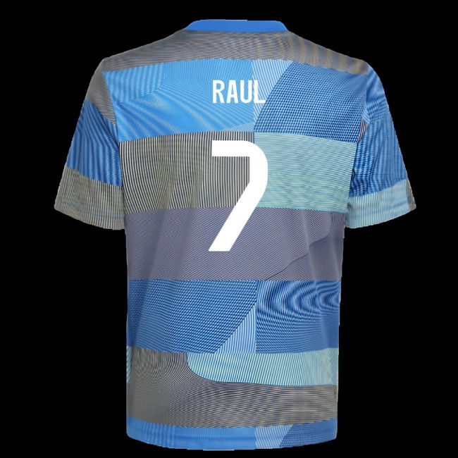 2025-2026 Real Madrid Pre-Match Shirt (Blue) - Kids (Raul 7)