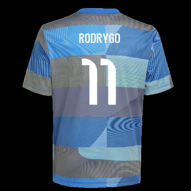 2025-2026 Real Madrid Pre-Match Shirt (Blue) - Kids (Rodrygo 11)