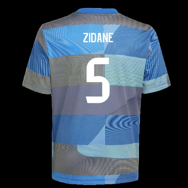 2025-2026 Real Madrid Pre-Match Shirt (Blue) - Kids (Zidane 5)