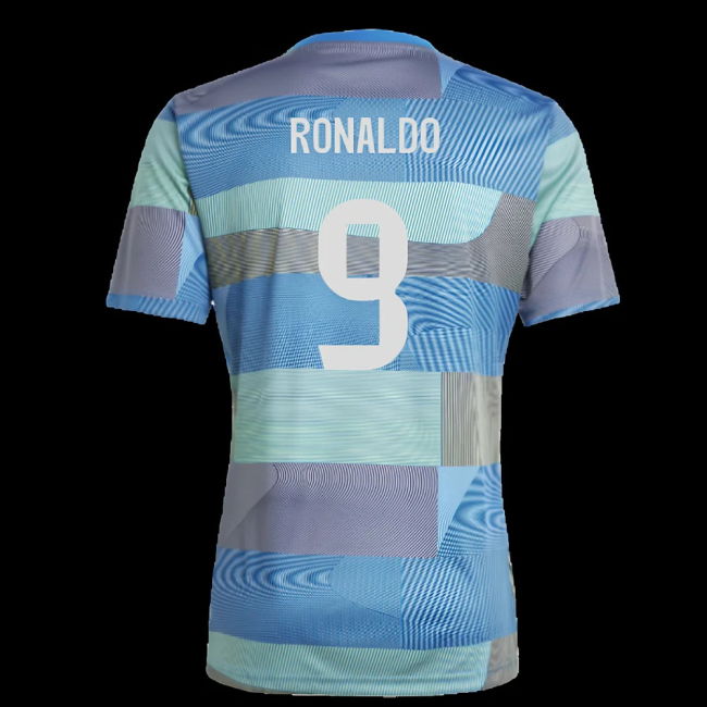 2025-2026 Real Madrid Pre-Match Shirt (Blue) (Ronaldo 9)