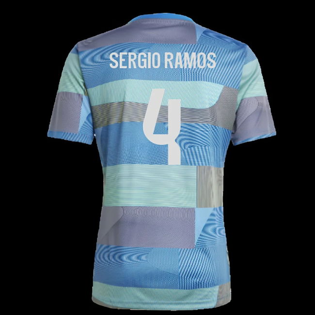 2025-2026 Real Madrid Pre-Match Shirt (Blue) (Sergio Ramos 4)