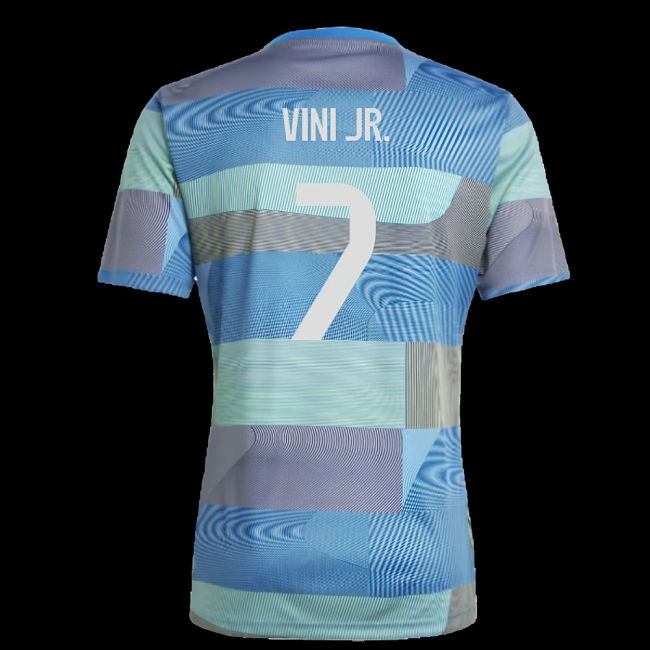 2025-2026 Real Madrid Pre-Match Shirt (Blue) (Vini Jr. 7)