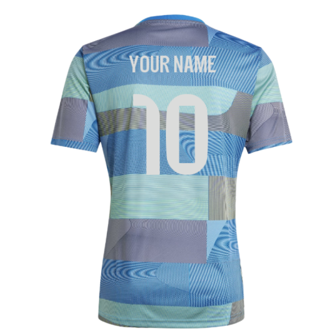 2025-2026 Real Madrid Pre-Match Shirt (Blue) (Your Name)