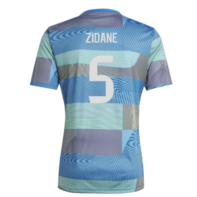 2025-2026 Real Madrid Pre-Match Shirt (Blue) (Zidane 5)