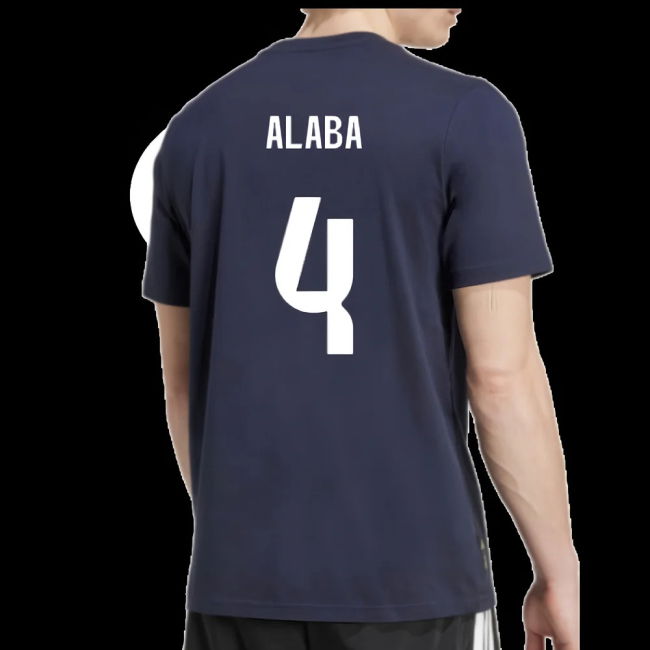2025-2026 Real Madrid Seasonal Graphic Tee (Legend Ink) (Alaba 4)