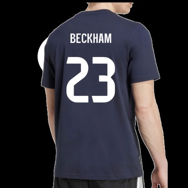 2025-2026 Real Madrid Seasonal Graphic Tee (Legend Ink) (Beckham 23)