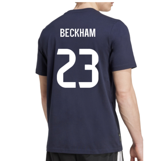 2025-2026 Real Madrid Seasonal Graphic Tee (Legend Ink) (Beckham 23)