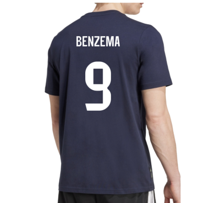 2025-2026 Real Madrid Seasonal Graphic Tee (Legend Ink) (Benzema 9)