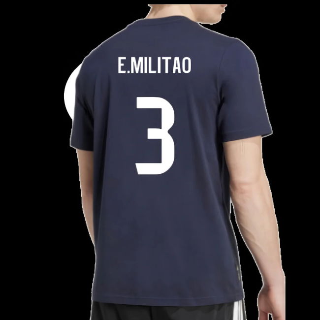 2025-2026 Real Madrid Seasonal Graphic Tee (Legend Ink) (E.Militao 3)