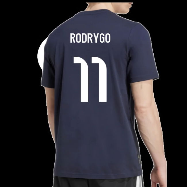 2025-2026 Real Madrid Seasonal Graphic Tee (Legend Ink) (Rodrygo 11)