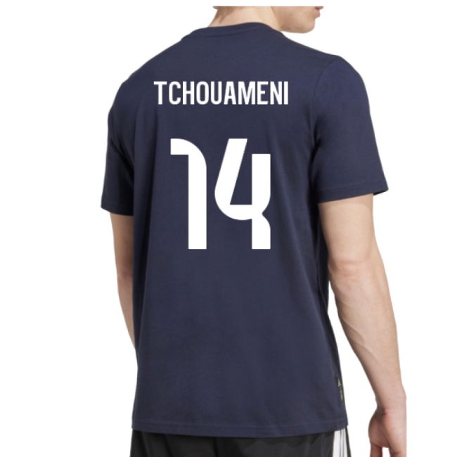 2025-2026 Real Madrid Seasonal Graphic Tee (Legend Ink) (Tchouameni 14)