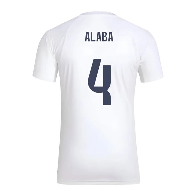 2025-2026 Real Madrid Seasonal Graphic Tee (White) (Alaba 4)