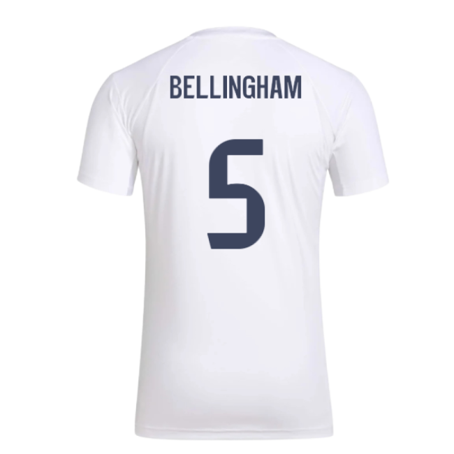 2025-2026 Real Madrid Seasonal Graphic Tee (White) (Bellingham 5)