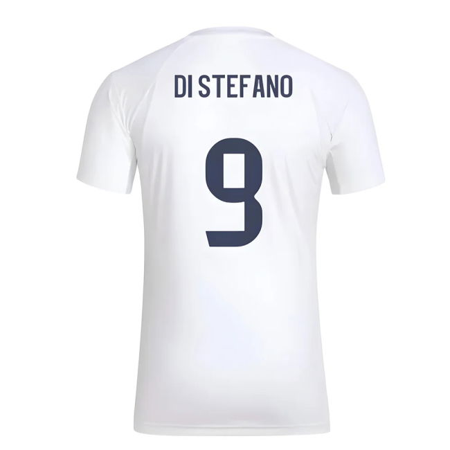 2025-2026 Real Madrid Seasonal Graphic Tee (White) (Di Stefano 9)