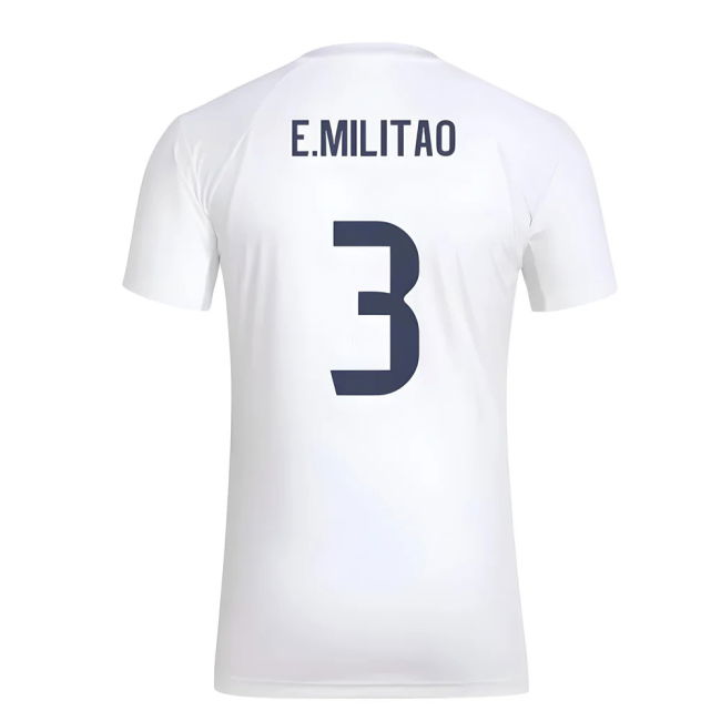 2025-2026 Real Madrid Seasonal Graphic Tee (White) (E.Militao 3)