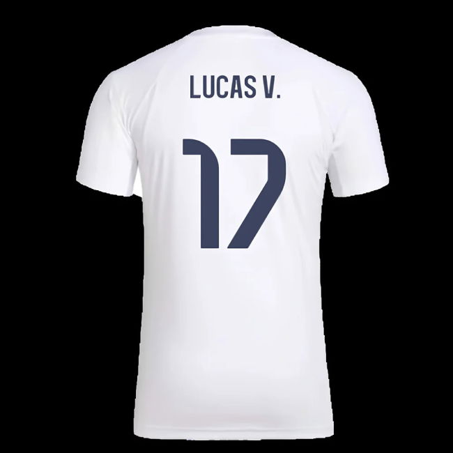 2025-2026 Real Madrid Seasonal Graphic Tee (White) (Lucas V. 17)