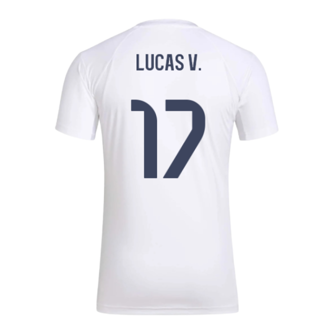 2025-2026 Real Madrid Seasonal Graphic Tee (White) (Lucas V. 17)