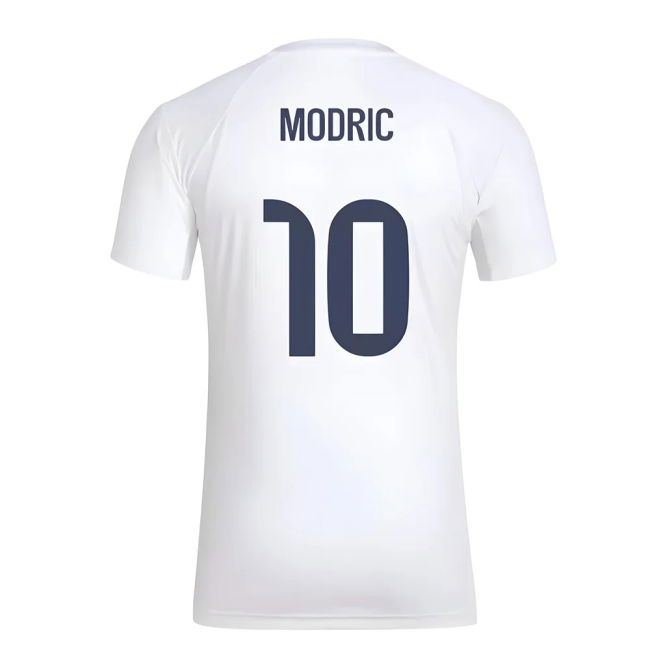 2025-2026 Real Madrid Seasonal Graphic Tee (White) (Modric 10)