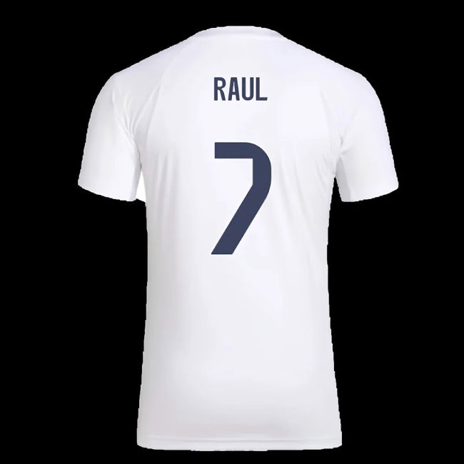 2025-2026 Real Madrid Seasonal Graphic Tee (White) (Raul 7)
