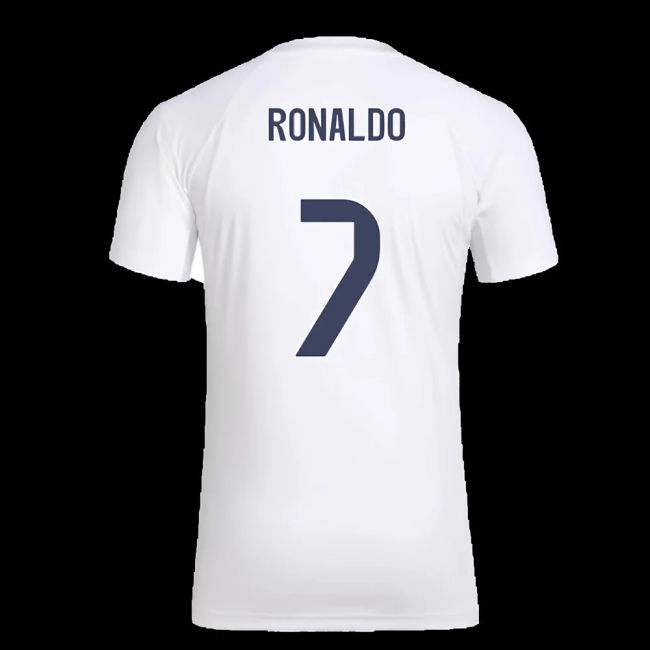 2025-2026 Real Madrid Seasonal Graphic Tee (White) (Ronaldo 7)