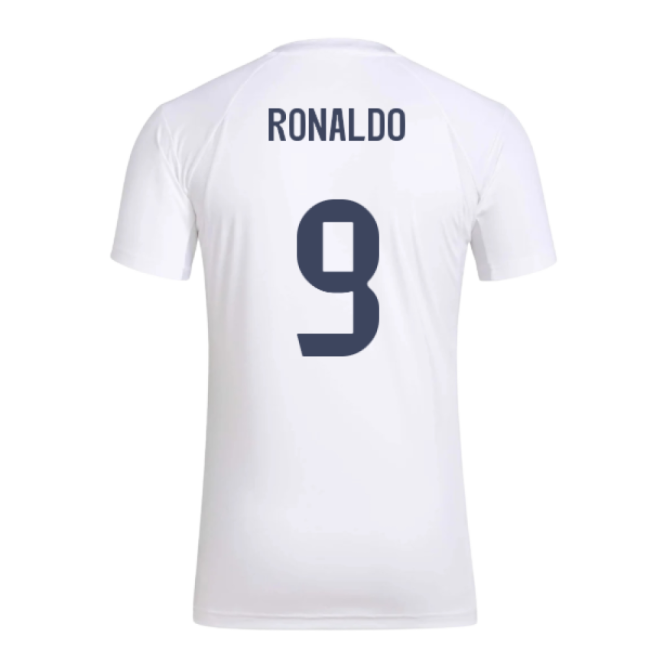 2025-2026 Real Madrid Seasonal Graphic Tee (White) (Ronaldo 9)