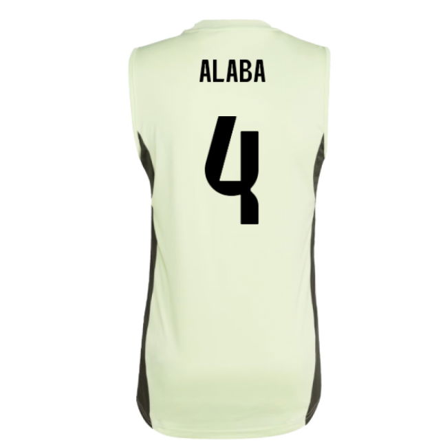 2025-2026 Real Madrid Sleeveless Training Jersey (Almost Lime) (Alaba 4)