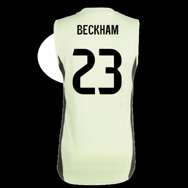 2025-2026 Real Madrid Sleeveless Training Jersey (Almost Lime) (Beckham 23)