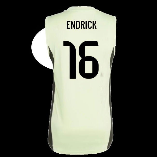 2025-2026 Real Madrid Sleeveless Training Jersey (Almost Lime) (Endrick 16)