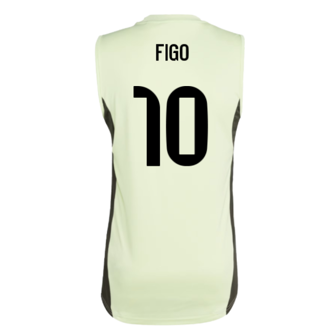 2025-2026 Real Madrid Sleeveless Training Jersey (Almost Lime) (Figo 10)