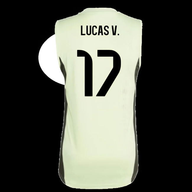 2025-2026 Real Madrid Sleeveless Training Jersey (Almost Lime) (Lucas V. 17)