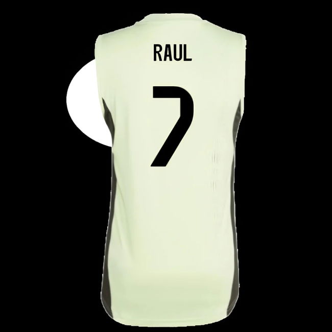 2025-2026 Real Madrid Sleeveless Training Jersey (Almost Lime) (Raul 7)