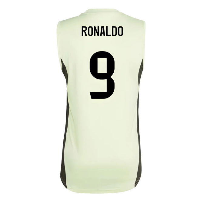 2025-2026 Real Madrid Sleeveless Training Jersey (Almost Lime) (Ronaldo 9)