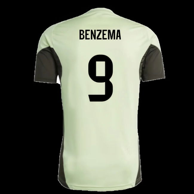 2025-2026 Real Madrid Training Jersey (Almost Lime) (Benzema 9)