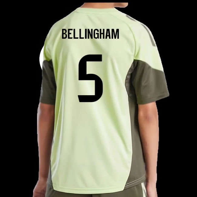 2025-2026 Real Madrid Training Jersey (Almost Lime) - Kids (Bellingham 5)