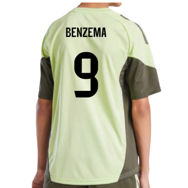 2025-2026 Real Madrid Training Jersey (Almost Lime) - Kids (Benzema 9)