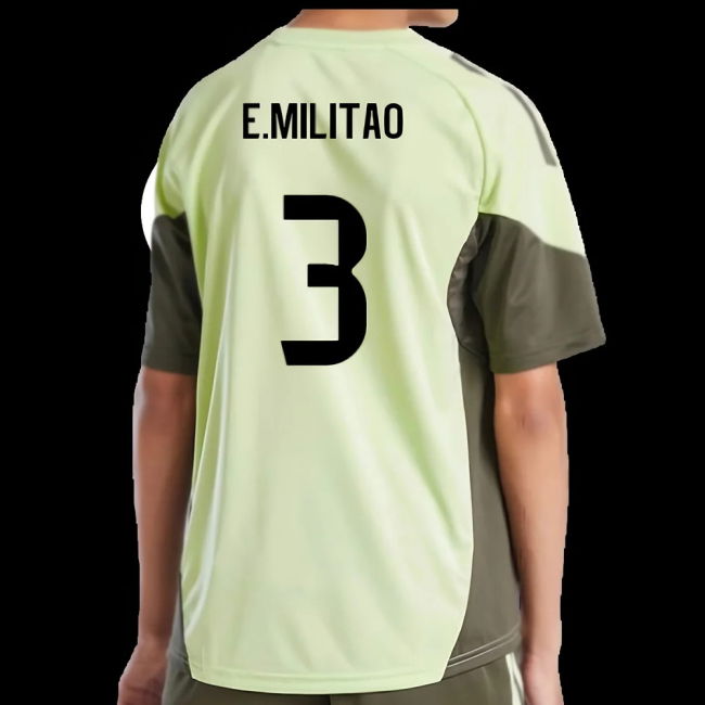 2025-2026 Real Madrid Training Jersey (Almost Lime) - Kids (E.Militao 3)